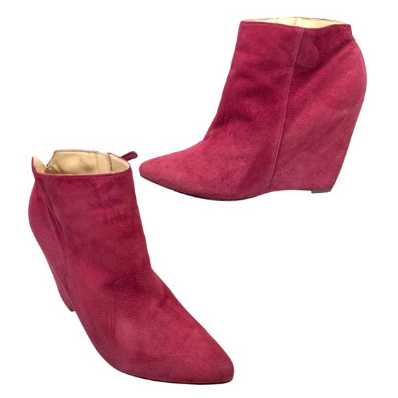 Cole Haan Pink Fuchsia Suede‎ Air Technology Hidden Wedge Booties - Picture 10 of 10